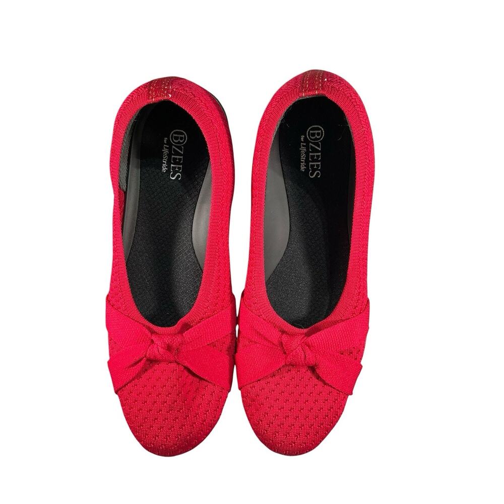 Bzees for LifeStride Women's Kissed Ballet Flat Size 8 Red